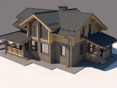Exterior 3D model of a residential building 3D model
