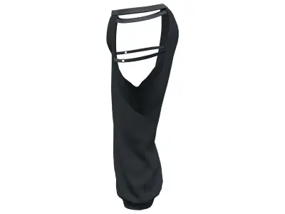 Male Shaolin Concept Side Cutout Pants Low-poly 3D model