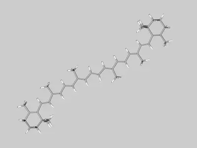 beta-Carotene molecule 3D model