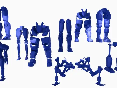 60 Robot Parts Kit - Build Your Own Sci-Fi Bot Low-poly 3D model