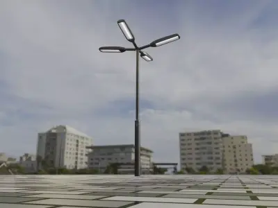 Street Light 11 version 4  3m with pole 3 Low-poly 3D model