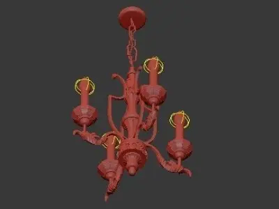 Florence 4 Light Mini Chandelier 3D model