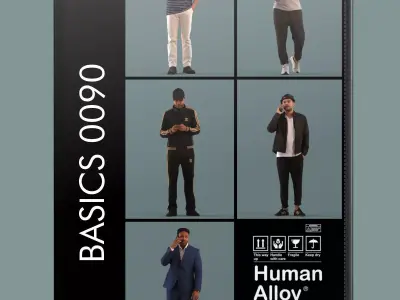 Set of 3D men on the phone  3D model