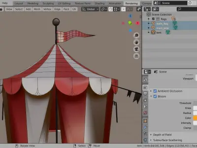 Circus Tent  Low-poly 3D model