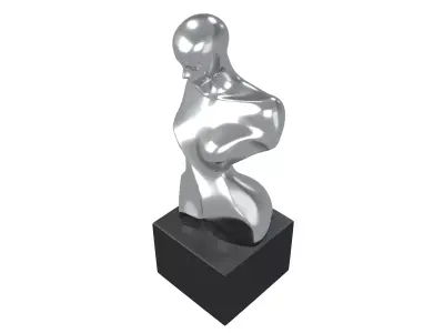 Abstract Woman Half Body Shape Sculpture v2 002 Low-poly 3D model