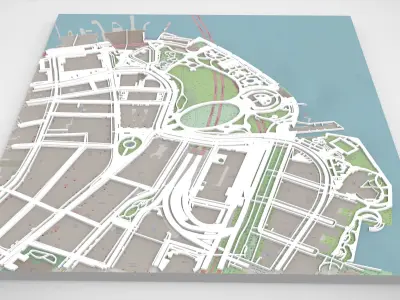 Cityscape New York USA fragment city Strets and roads 3D model