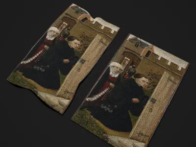 Merode Alter Piece Left Side Low-poly 3D model