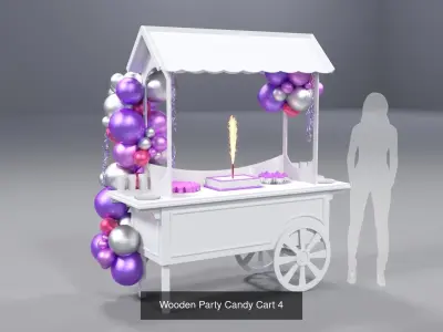 Wooden Party Candy Carts - 4 Pack