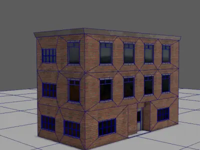 Lowpoly Building 3D Model Low-poly 3D model