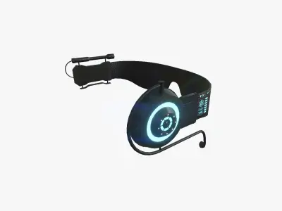SciFi Glasses D04 Black Grid - Character Design Fashion Low-poly 3D model