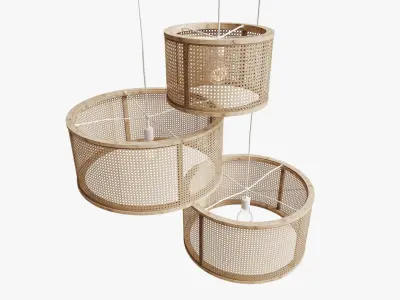 Kira And Kira Rattan And Pine Pendants 3D model