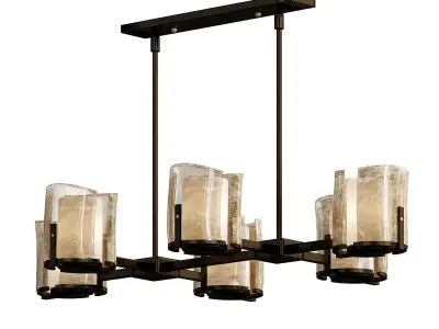 Feiss chandelier with four glass shades 3D model