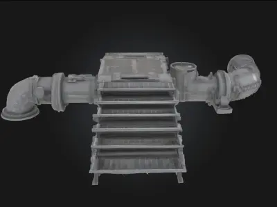 Industrial Pipe Structure  Gritty Framework of Modern Machinery 3D model