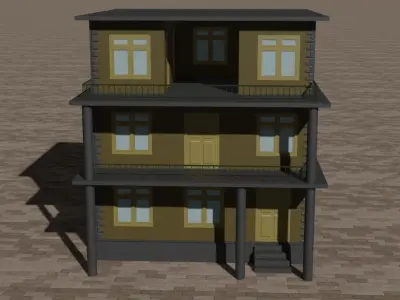 City house low-poly 3D model get