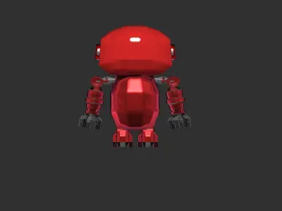 Cute red robot 3D print model