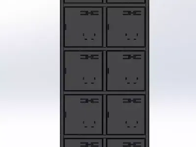 10 Door metal locker H1550xW600xD450 3D model