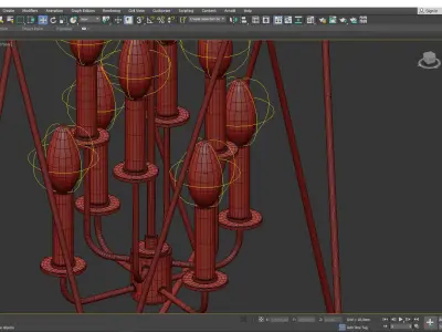  Laszlo 8 Light Pendant Light Low-poly 3D model