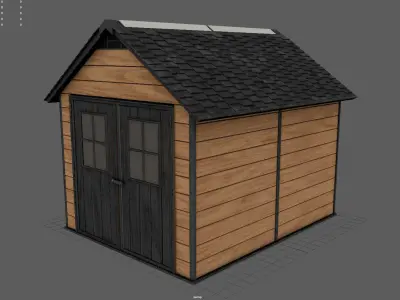 Garden shed Low-poly 3D model