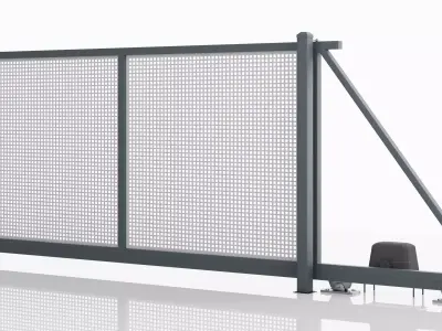 Aluminum Electric Sliding Gate - Model 5 - 3D model