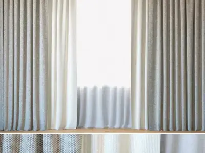 Curtains 102 Curtains with Tulle ROHI Opera 3D model