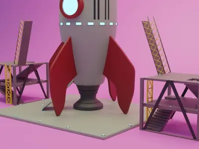 Sci-Fi Spaceship Low-poly 3D model by icepun - Low-poly