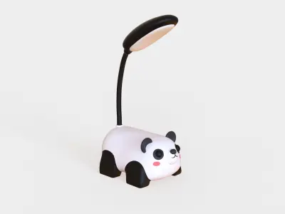 Panda Desk Lamp Low-poly 3D model