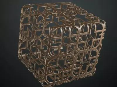 Interlocking Geometric Mesh Metal Guard PBR Seamless Texture