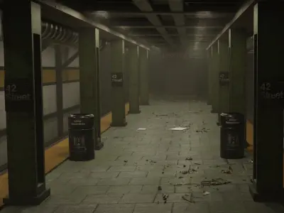 Subway Station  Low-poly 3D model