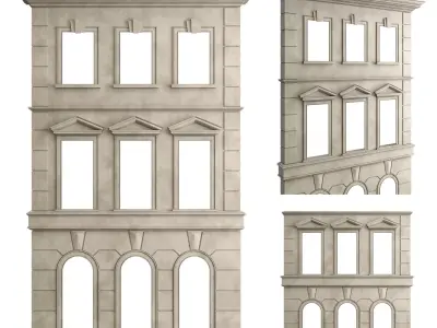 Facade Classic House v 01 Low-poly 3D model