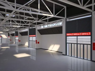 Exhibition Hall interior and exterior 25 3D model