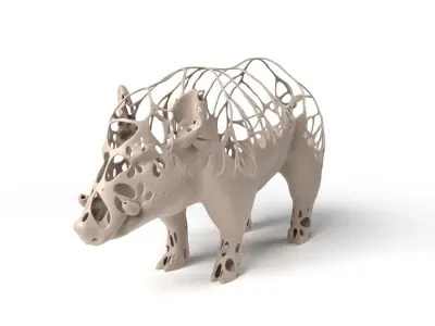 Wildboar Dust Voronoi Low-poly 3D model