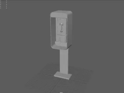 Pay Phone Low-poly 3D model