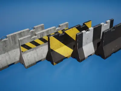 Traffic barriers Low-poly 3D model buy