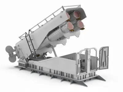  Heavy Weapon Launcher Open Light Gray Rigged 