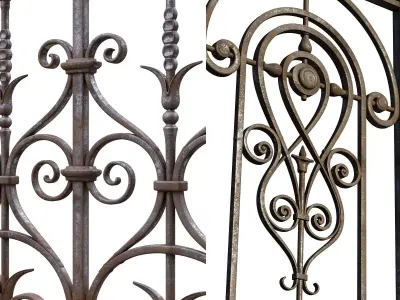 Forged Balcony Railings 3D Model Pack