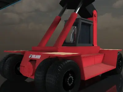 Kalmar forklift truck with container Low-poly 3D model