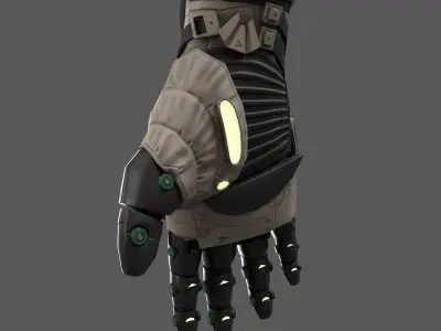 Scifi glove warior ver 2 Low-poly 3D model