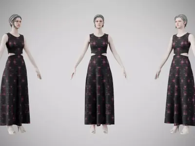 Dress 31 Light Burst Static Low-poly 3D model