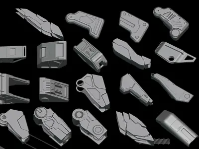 200 Detail  Hard Surface Kitbash  3D model