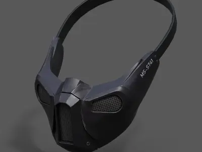 Gas mask helmet protection pollution scifi fantasy  Low-poly 3D model