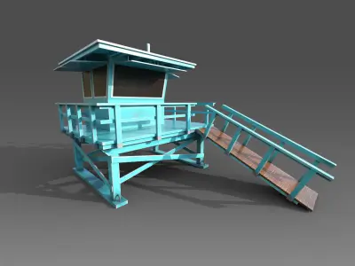 Lifeguard Station Low Poly Low-poly 3D model