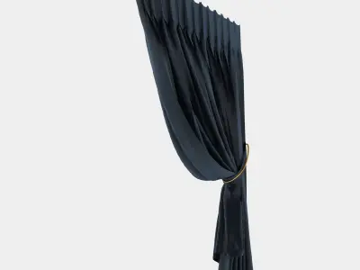 Velvet Stitched Curtain 3D model