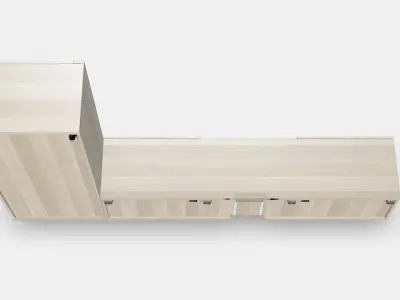 BESTA TV storage combination-glass doors 2 Low-poly 3D model