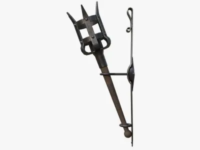 Medieval Torch Low-poly 3D model