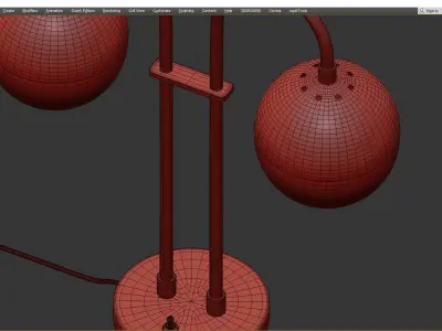 CEDAR AND MOSS DOUBLE TABLE LAMP Low-poly 3D model