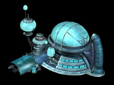 Future World - Undersea Building 01 3D model