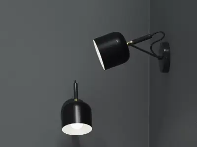 Wall sconces 3 colors 2 positions 3D model