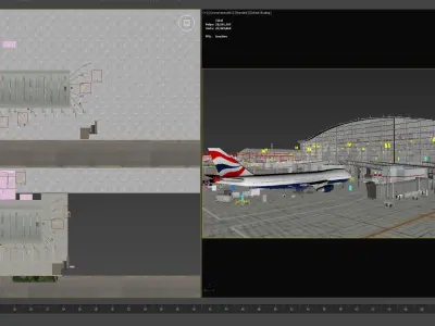 Airport terminal 3D model-Night 3D model