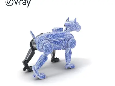 Security Robot Dog Model Pack - Fortified Multifunctional Design Low-poly 3D model