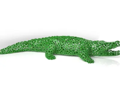 Crocodile Voronoi Low-poly 3D model